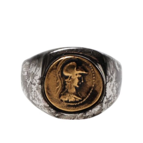 Dolce & Gabbana Coin Design Ring Men Silver Rings